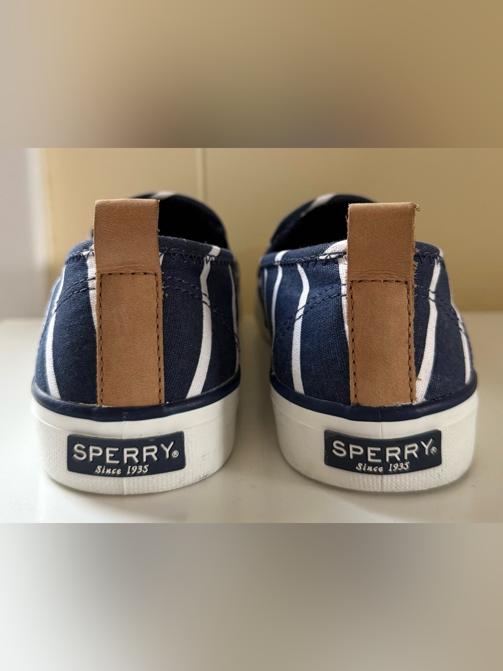Sperry x Vineyard Vines Seaside Slip-On Sneakers | Navy Stripe Women’s size 7.5 - Picture 6 of 8